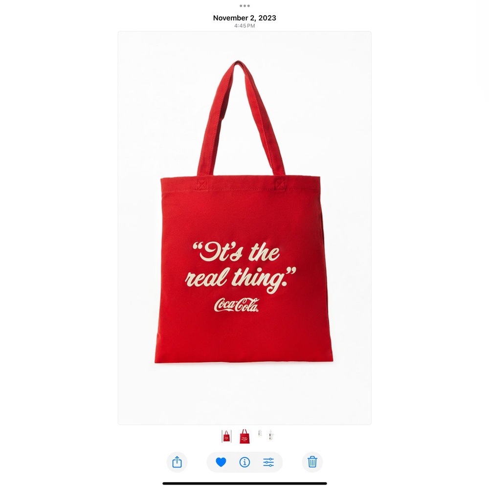 Coca Cola Classic Red Canvas Tote - Picture 4 of 4